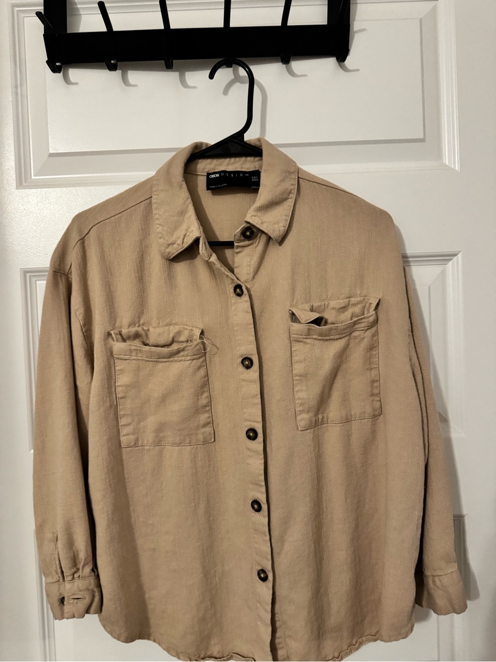ASOS Women's Beige Button-Down Shirt